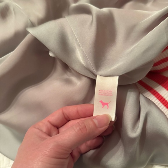 Victoria Secret PINK Pink And White Letterman Jacket Size Medium - Picture 3 of 16